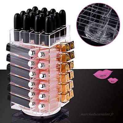 Huaxian Tour rotative en acrylique pour rouge à lèvres (L. 115 mm x l. 115 mm x H. 255 mm). - B01N8XH479